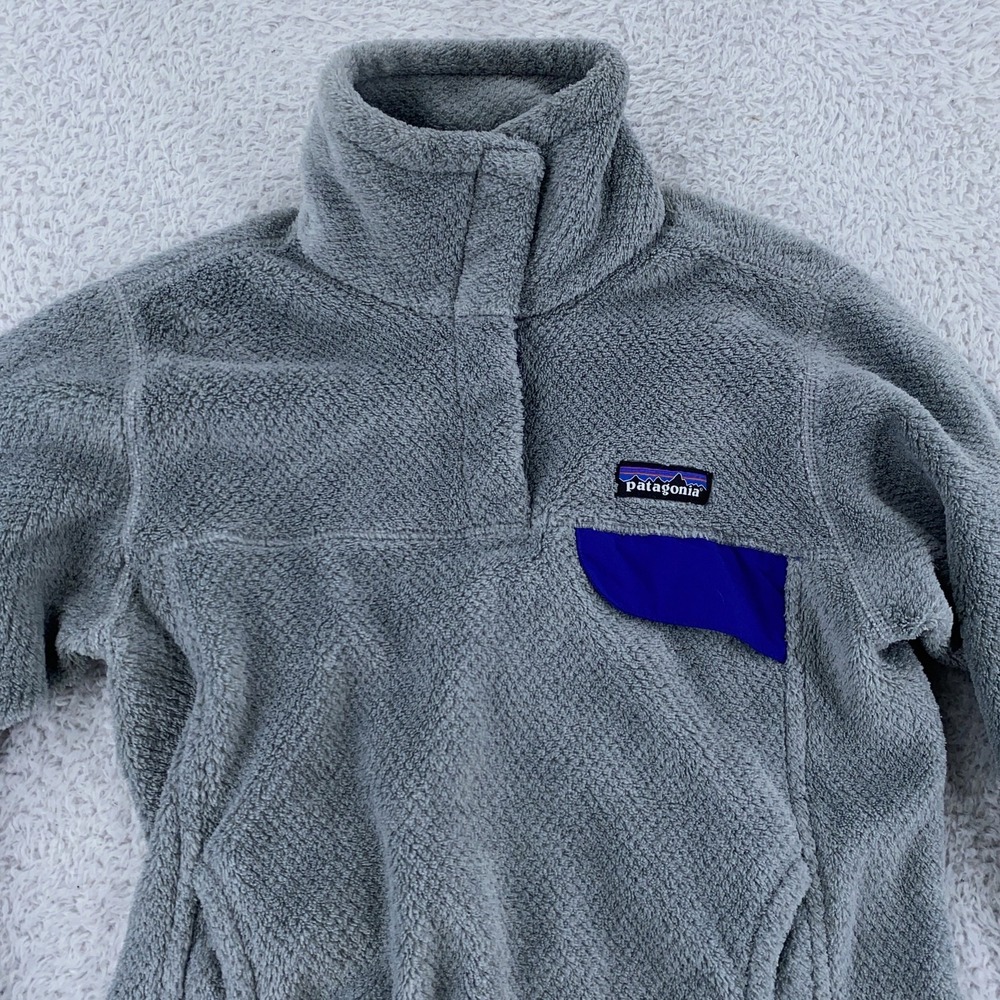 Patagonia Re-Tool Snap-T Fleece Pullover Sweater Womens Small Gray Jacket 25442